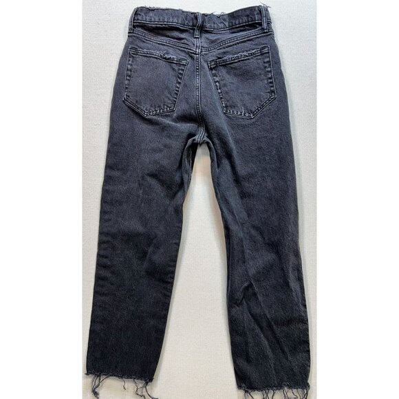 Abercrombie & Fitch Womens The Dad High Rise Denim Jeans 28/6 Black Distressed - Picture 2 of 11